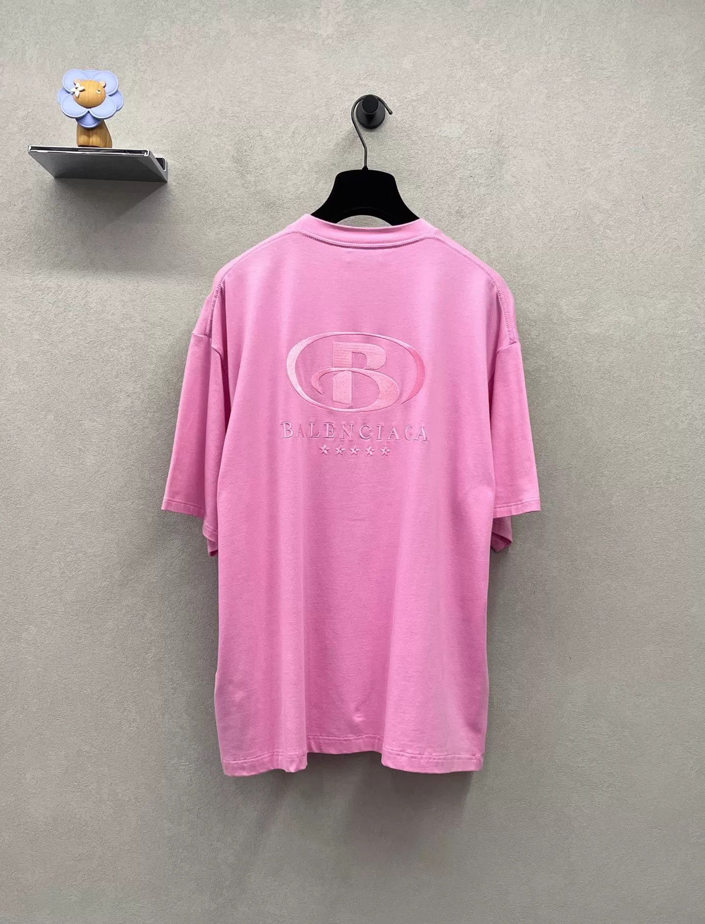 Balenciaga Balenciaga Embroidered Logo Pink Short Tee Size 2 Size US M / EU 48-50 / 2 - 2 Thumbnail