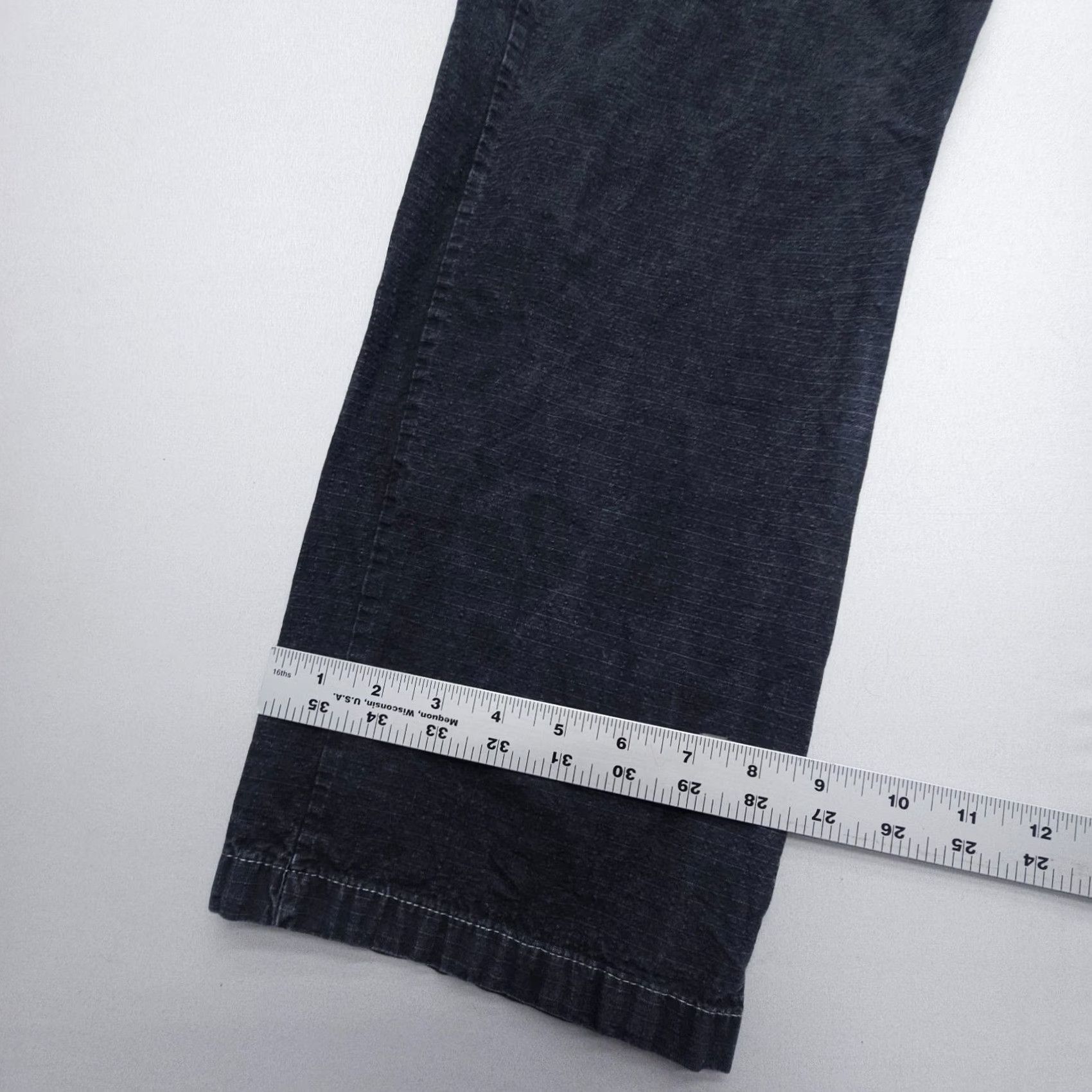 Vintage Krooked Pants Belted Elastic Waist Mens Small Chino Straight Black Cotton Mid Rise Regular 26in Inseam USA Logo Size US 29 - 6 Thumbnail