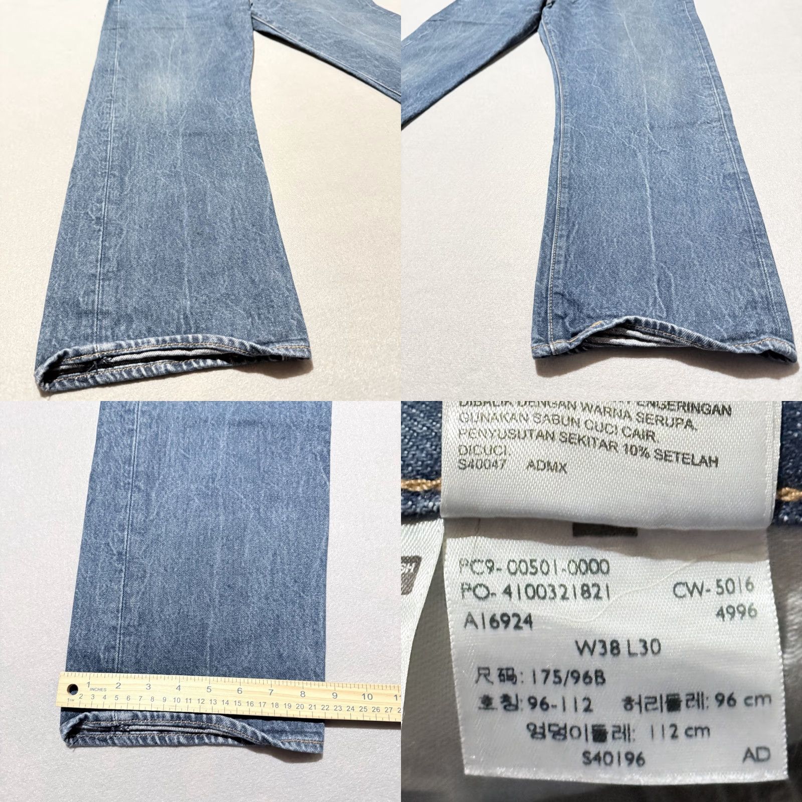 Levi's VINTAGE Levi's 501 Jeans Men Regular 38x30 Blue Light Wash Denim Classic Straight Jeans Mens Size US 38 / EU 54 - 8 Thumbnail