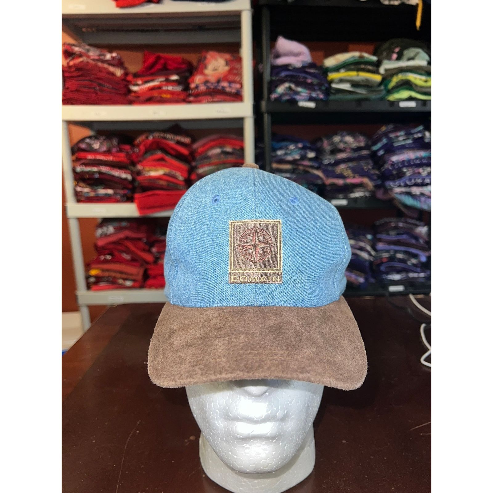 Vintage Vintage Mary Kay Hat Domain Cologne Denim Blue Cap Headwear Size ONE SIZE - 1 Thumbnail