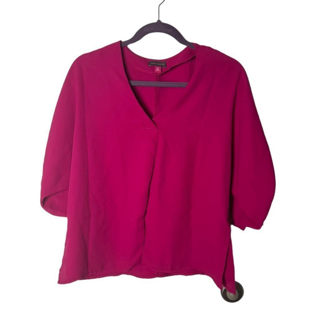 Vince Camuto Vince Camuto Relaxed Fit Blouse | Size XXS | Fuchsia Pink Ro Size XXS / US 00 / IT 34 - 2 Thumbnail
