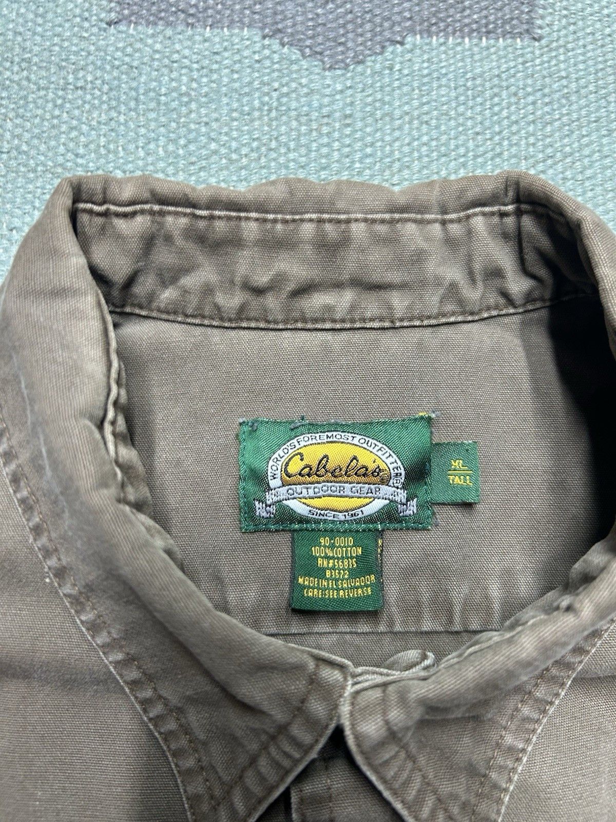 Vintage Vintage cabelas button shirt canvas cotton tan brown XL tall Size US XL / EU 56 / 4 - 4 Thumbnail