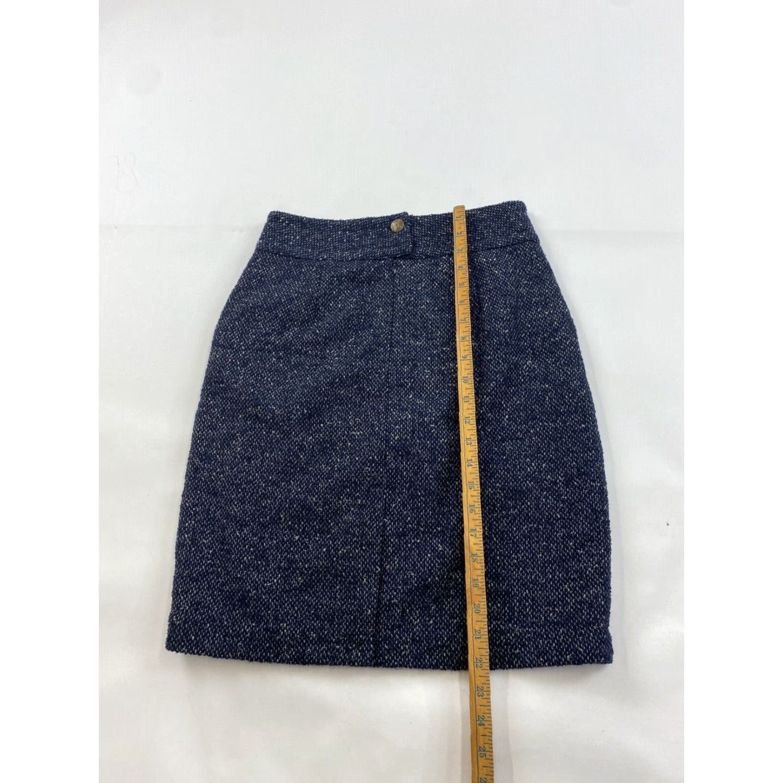 Vintage CAbi Women's Blue Tweed Pencil Skirt Size 6 Size 28" / US 6 / IT 42 - 4 Thumbnail