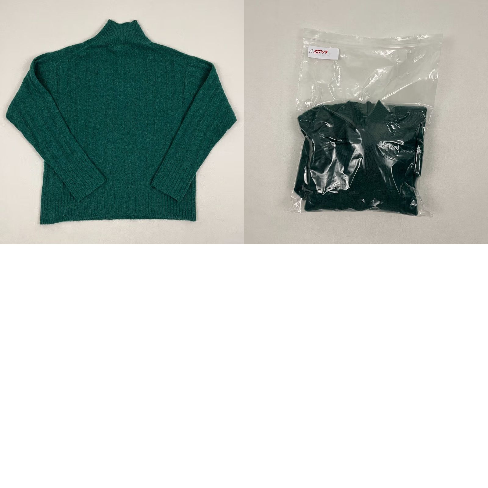 J.Crew VINTAGE: No (omit) J Crew Sweater Womens S Green SuperSoft Yarn Merino Wool Alpaca Ribbed Mockneck Size S / US 4 / IT 40 - 8 Thumbnail