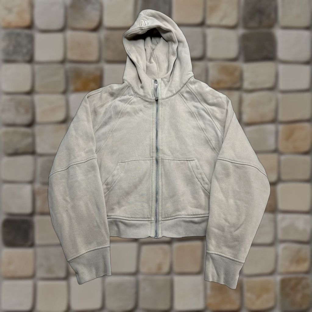 Lululemon Scuba Oversized Hoodie Womens XL Beige Thumbholes Sleeve Full Zip Hoodie