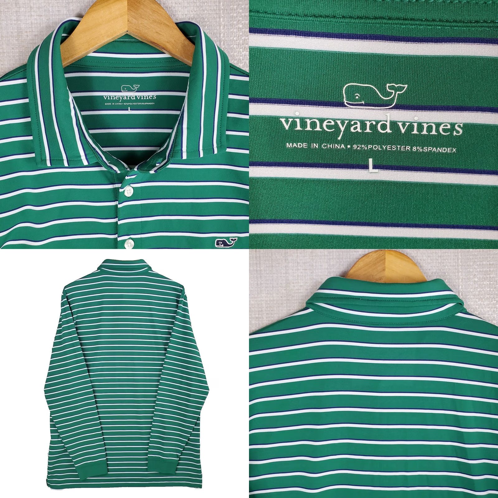 Vineyard Vines VINEYARD VINES Polo Shirt Size Large Green Performance Golf Long Sleeve Mens Size US L / EU 52-54 / 3 - 8 Thumbnail
