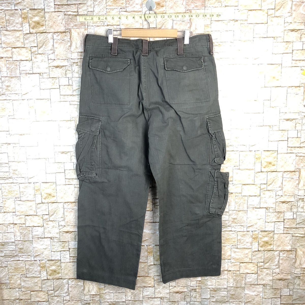 Japanese Brand Gap Black faded Cargo utility Multipocket Pants #A737 Size US 36 / EU 52 - 14 Thumbnail