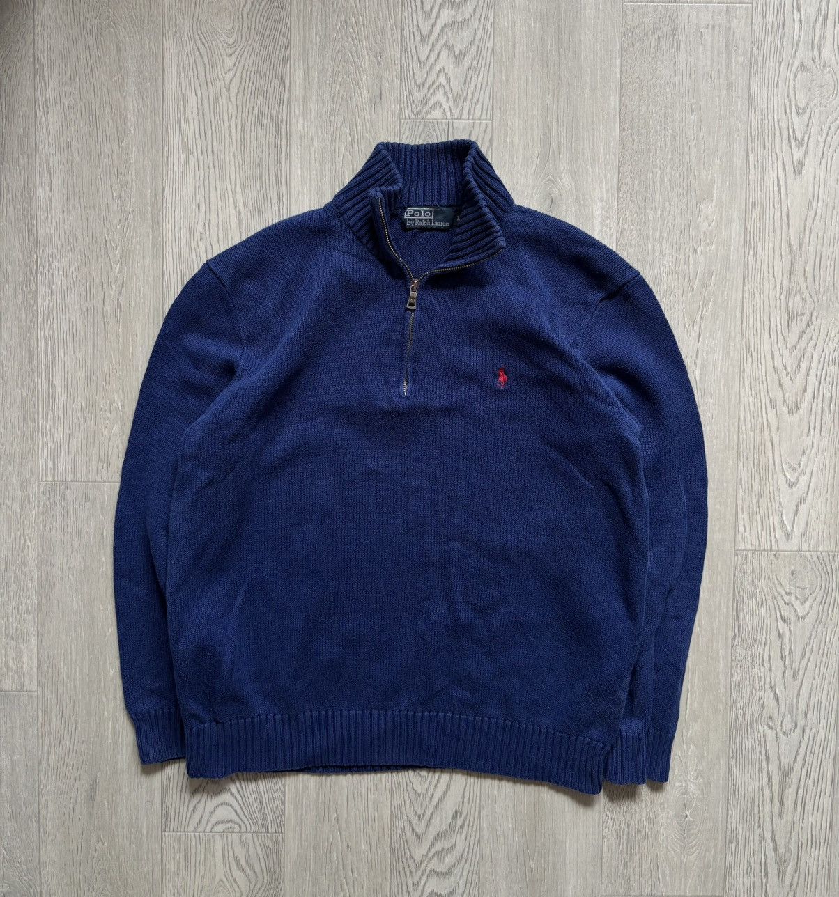 Polo Ralph Lauren × RRL Ralph Lauren × Vintage 90s Polo Ralph Lauren 1/3 Zip Sweater Size US L / EU 52-54 / 3 - 1 Thumbnail