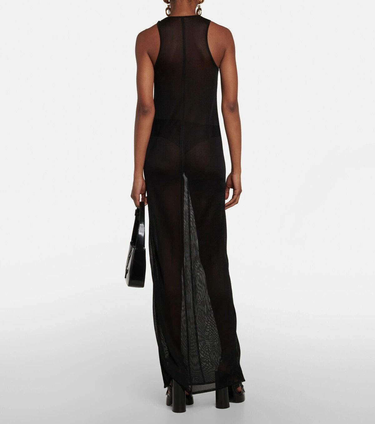 Saint Laurent Paris o1y0126 Maxi Dress in Black Size M / US 6-8 / IT 42-44 - 5 Thumbnail