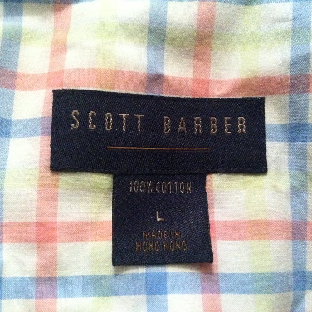 Scott Barber SCOTT BARBER MEN'S 100%COTTON CASUAL SHIRT SIZE: L Size US L / EU 52-54 / 3 - 6 Thumbnail