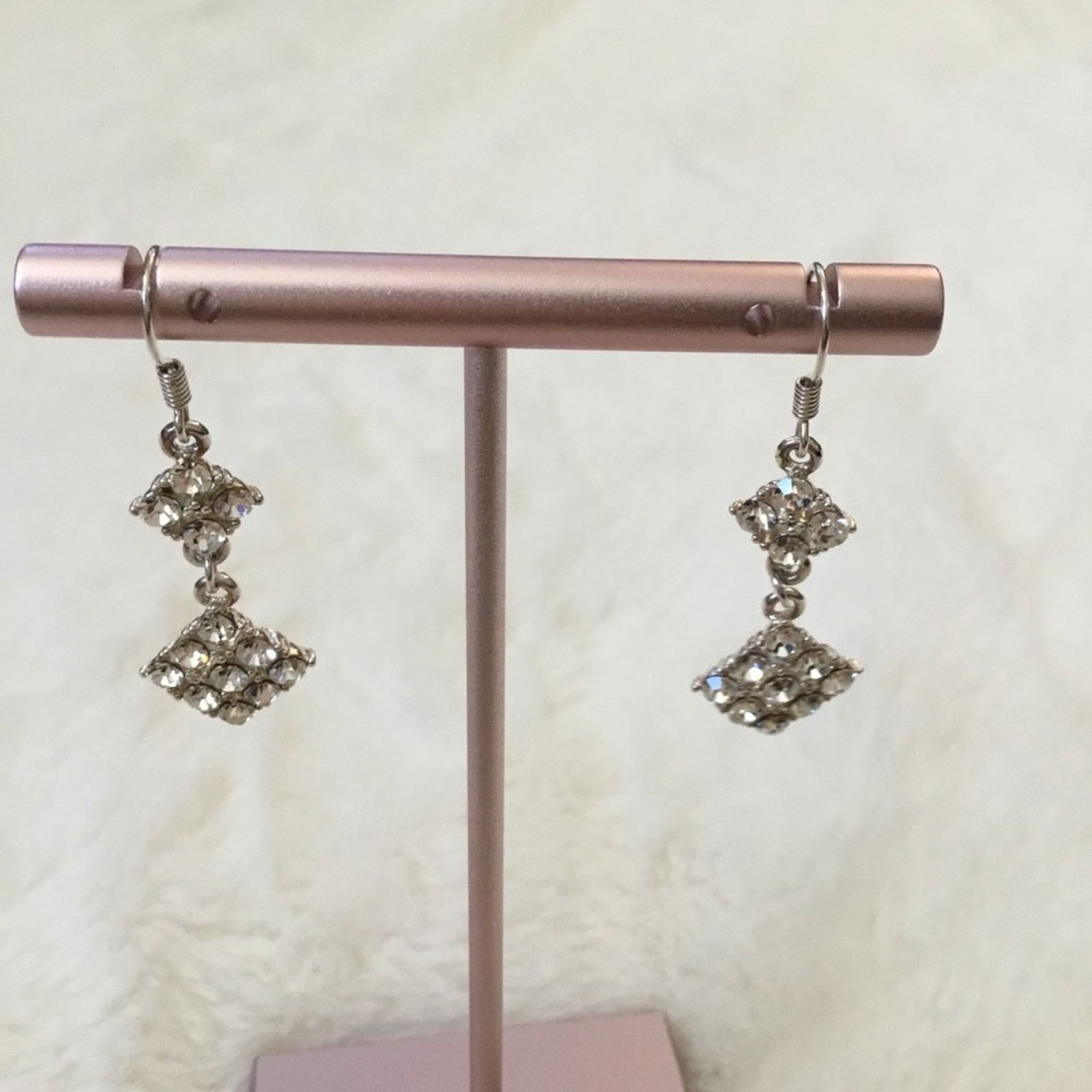 Other Silver Flower Crystals Dangle Earrings Size ONE SIZE - 5 Thumbnail