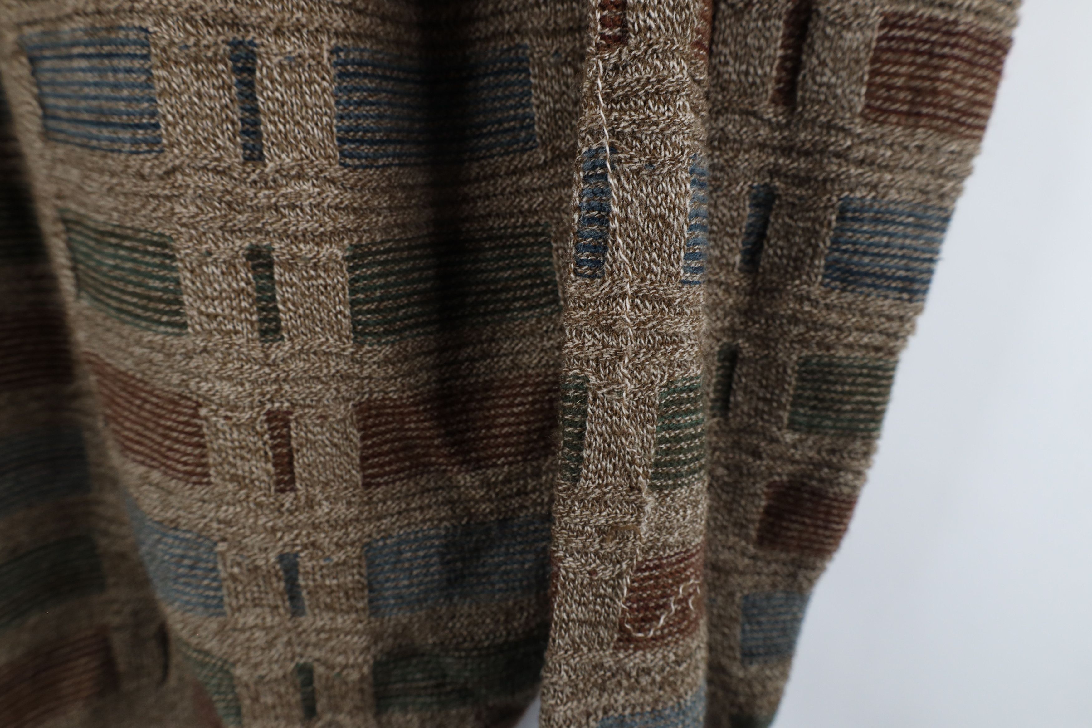 Vintage Vintage 90s Coogi Style Knit Earth Tone Crewneck Sweater Size US L / EU 52-54 / 3 - 4 Thumbnail