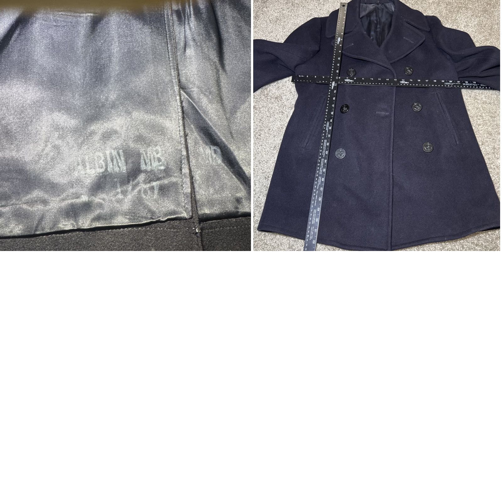 Vintage VINTAGE US Navy Pea Coat Mens 36 100% Wool Trenton Sportswear 1968 Blue Size US XXS / EU 40 - 8 Thumbnail