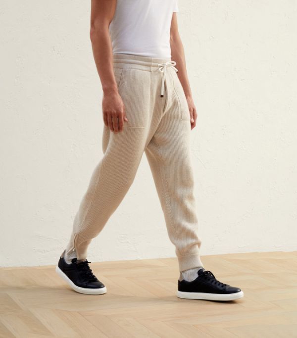 image of Brunello Cucinelli O1W1Db10524 Sweatpants In Light Beige, Men's (Size 32)