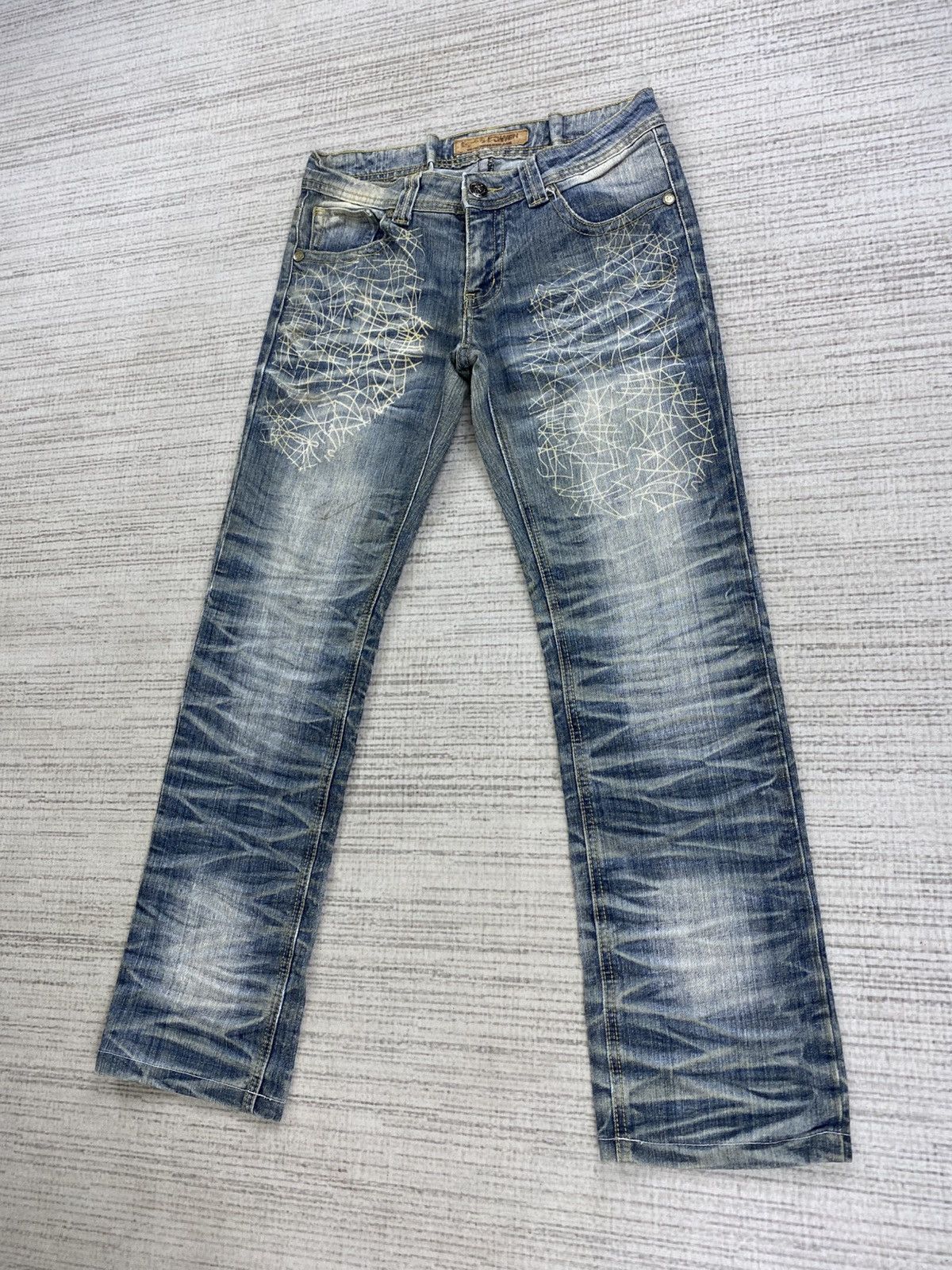 Hysteric Glamour Vintage Distressed Denim Jeans with Crisscross Punk Pants Size US 29 - 4 Thumbnail