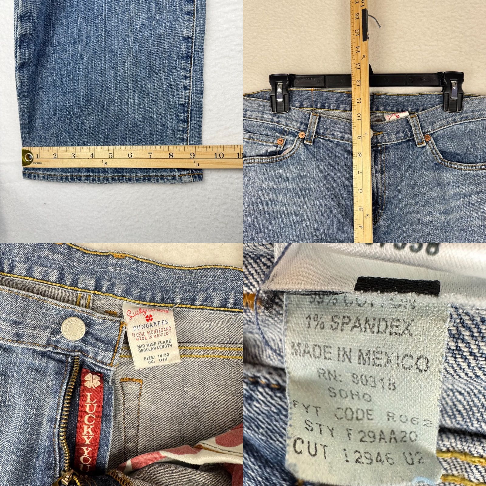 Lucky Brand VINTAGE Lucky Brand Dungarees Jeans Women 14 32x32 Mid Rise Bootcut 5-Pocket Denim Blue Y2K Size 36" / US 14 / IT 50 - 8 Thumbnail