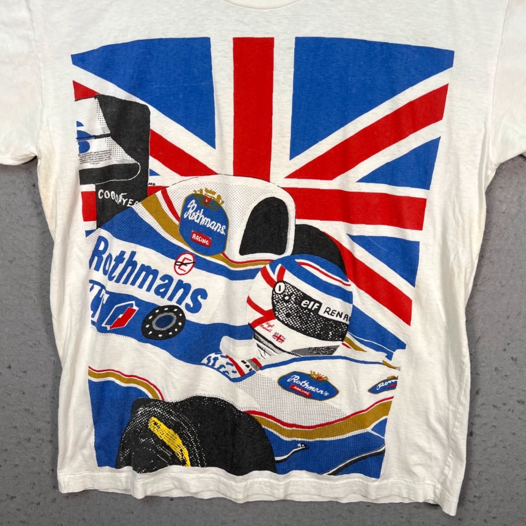 Vintage VINTAGE Nigel Mansell F1 Grand Prix 1994 Rothmans Formula 1 Racing T-Shirt M White Nike? Size US M / EU 48-50 / 2 - 4 Thumbnail