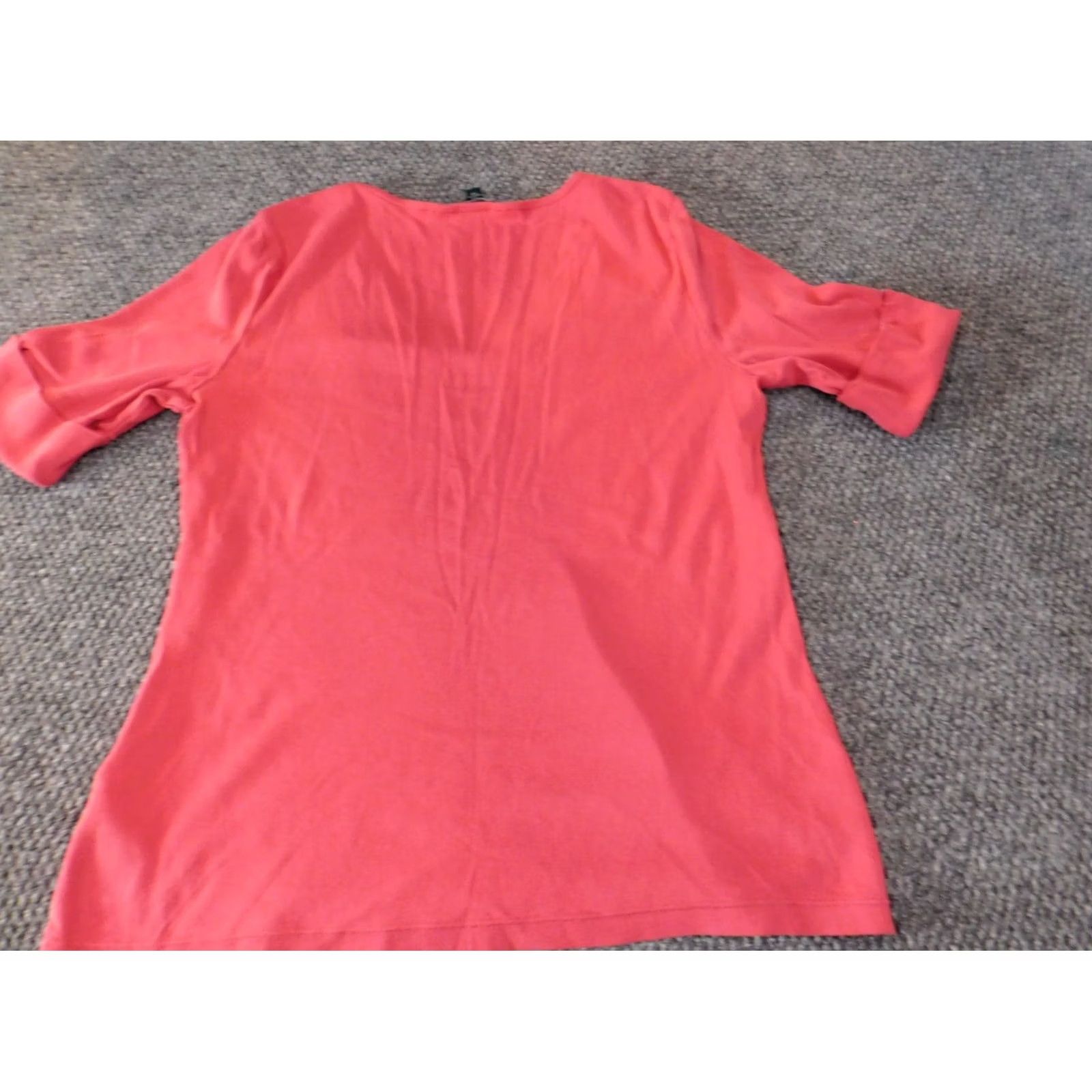 Ralph Lauren Lauren Ralph Lauren Womens Blouse L Pink Crew Neck Short Sleeve Pullover Knit 100% Cotton Casual Button Basic Classic Regular Size L / US 10 / IT 46 - 7 Thumbnail