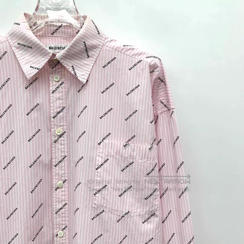Balenciaga Balenciaga Light Pink Logo Letter All-Over Printed Cotton Size US XS / EU 42 / 0 - 3 Thumbnail