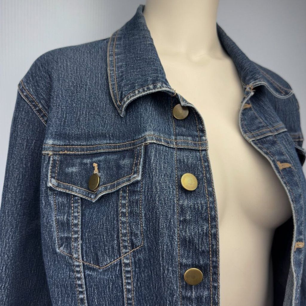 Other MY MAILLE MONTREAL Button up Dark Blue Jean Jacket Size M Size XXS / US 00 / IT 34 - 2 Thumbnail
