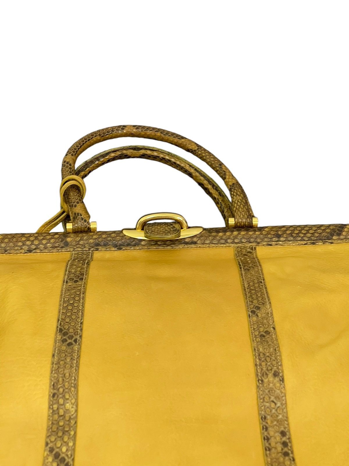 Genuine Leather Full Leather Python Vtg Elegance Italy Hand Bag 1🟩0 Size ONE SIZE - 18 Thumbnail