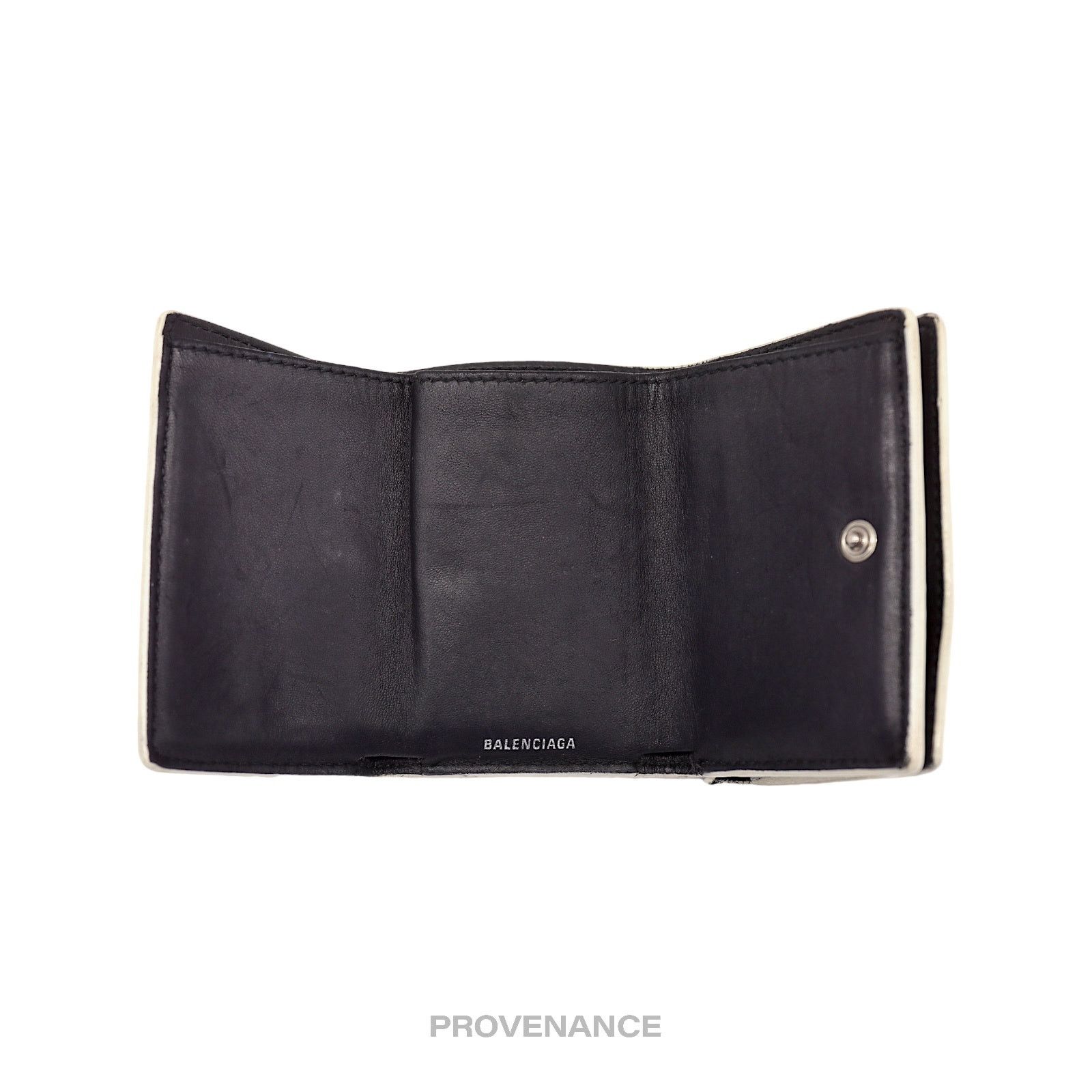 Balenciaga 🔴 Balenciaga Logo Trifold Wallet - White Leather Size ONE SIZE - 5 Thumbnail