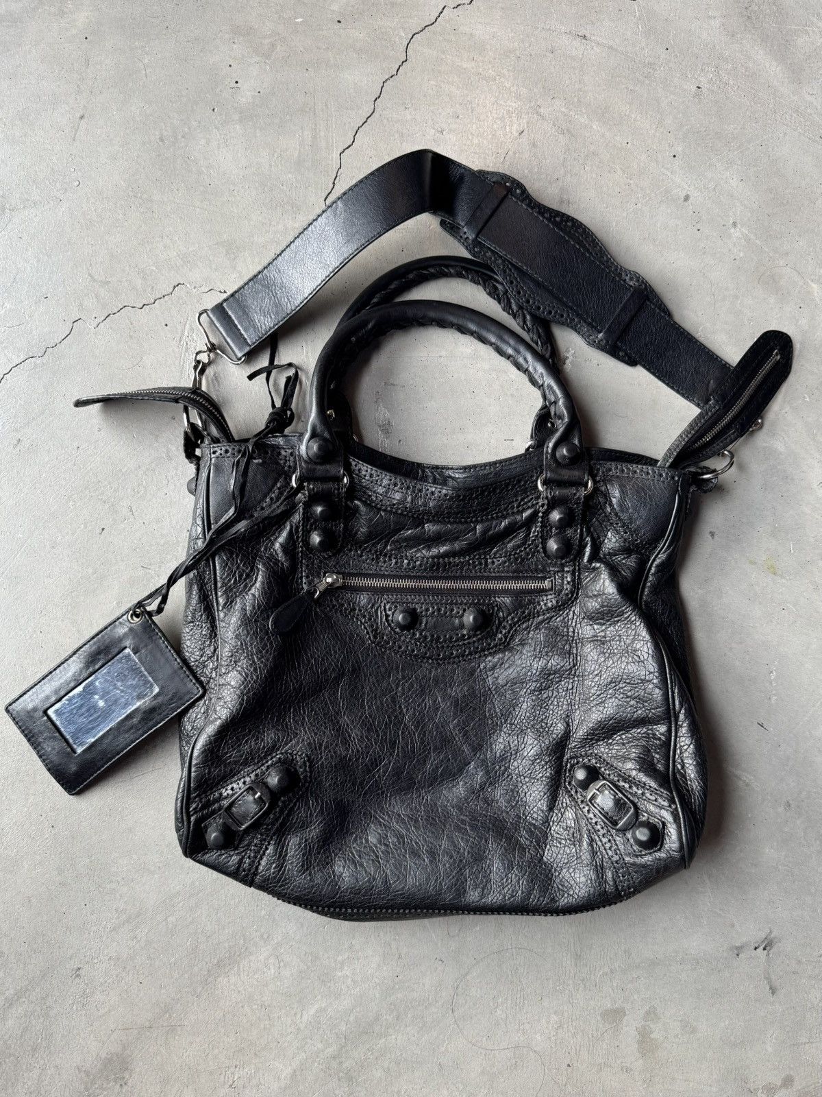 Balenciaga Balenciaga Black Leather Brogues GCH Midday Tote Size ONE SIZE - 3 Thumbnail