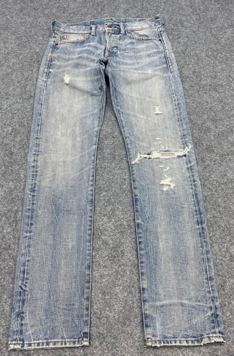 Polo Ralph Lauren Vintage 90s Ralph Lauren Slim Skinny Distressed Denim Size US 31 - 1 Thumbnail