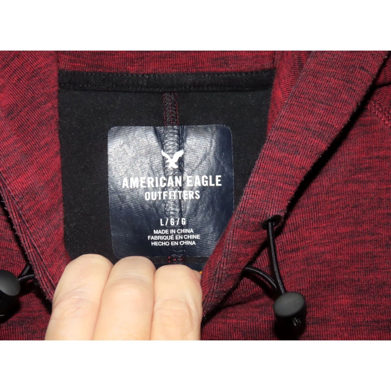 American Eagle Outfitters American Eagle Activeflex Pullover Hoodie Men's L Burgundy Red Zippered Pockets Mock Neck Long Sleeve Modern Activewear Shirt Size US L / EU 52-54 / 3 - 6 Thumbnail