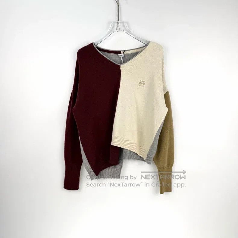 Loewe Loewe Red, grey, and brown embroidered logo irregular wool Size M / US 6-8 / IT 42-44 - 3 Thumbnail