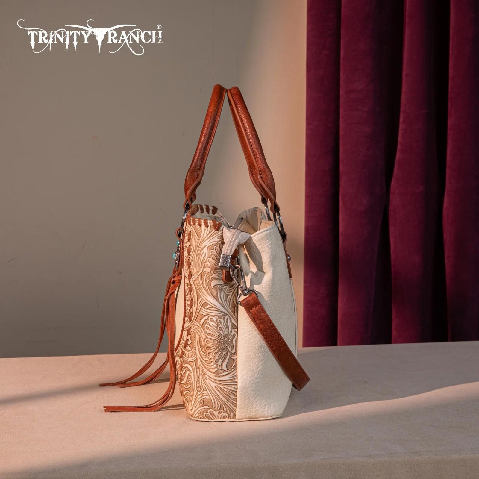 Designer Trinity Ranch Stylish Embossed Tote Bag Size ONE SIZE - 4 Thumbnail