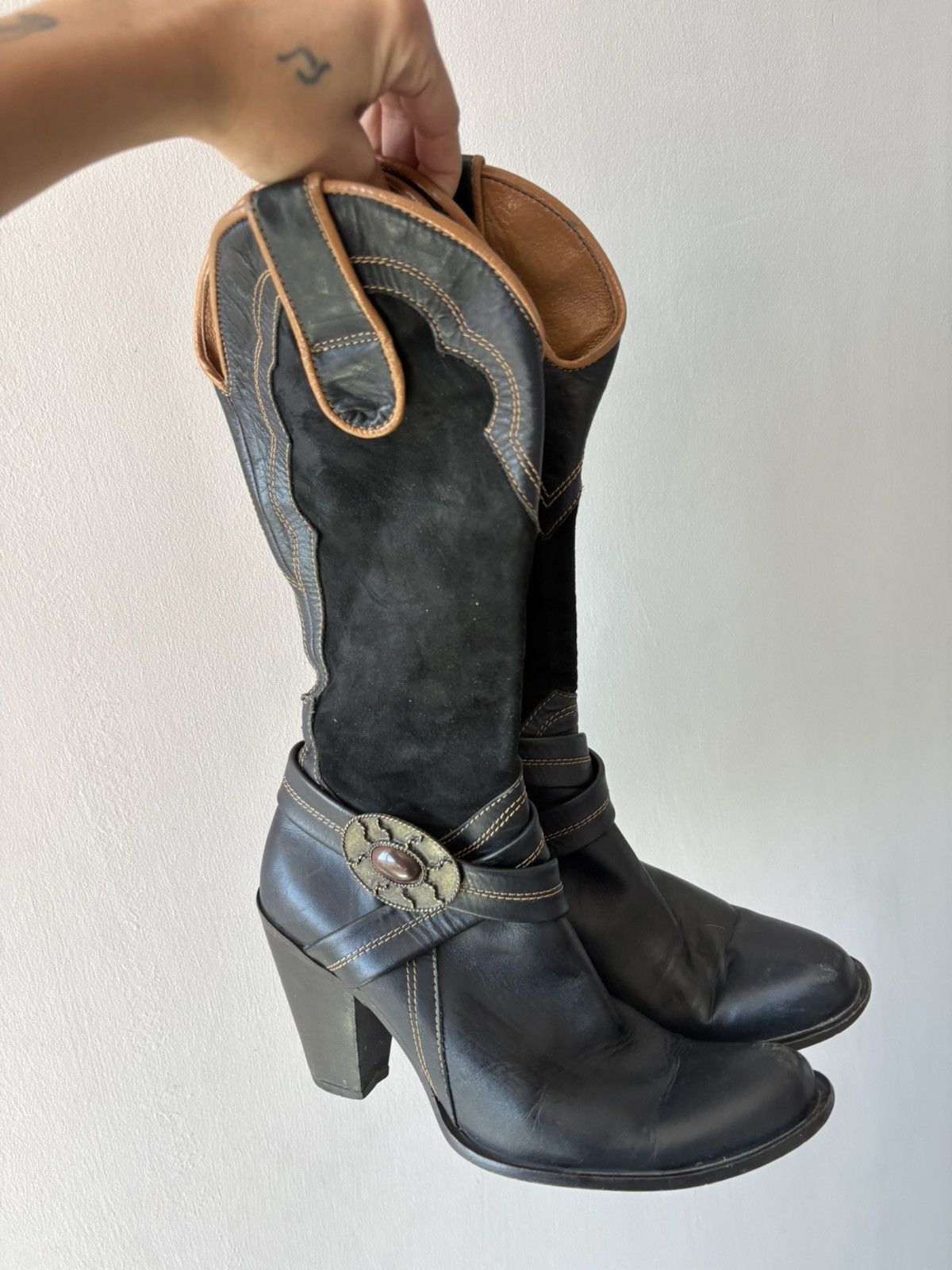 Vintage Y2k leather boots Size US 8 / IT 38 - 10 Thumbnail
