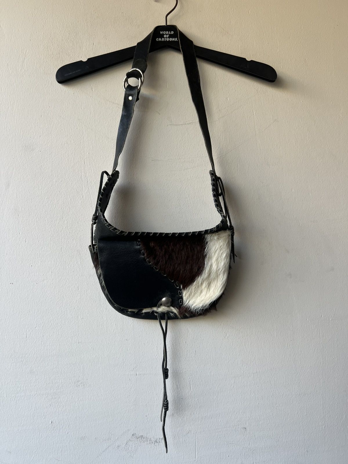 KMRii Vintage Unknown Japan Hybrid Leather Fur Native Chest Bag Size ONE SIZE - 19 Thumbnail