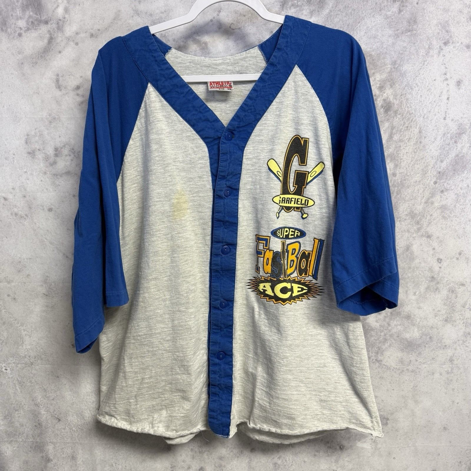 Vintage Vintage Garfield Cat Baseball T Shirt Mens XL Gray Button Up Size US XL / EU 56 / 4 - 2 Thumbnail