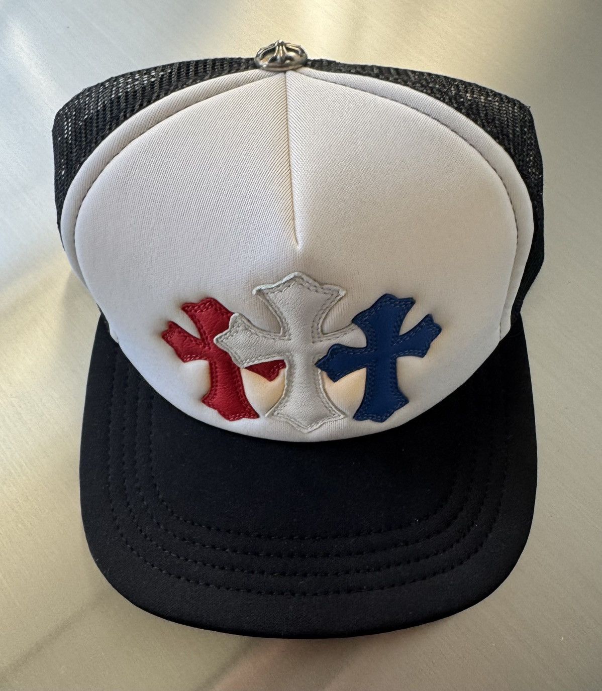 Chrome Hearts Chrome Hearts Cemetery cross patch 4th of July trucker hat Size ONE SIZE - 4 Thumbnail