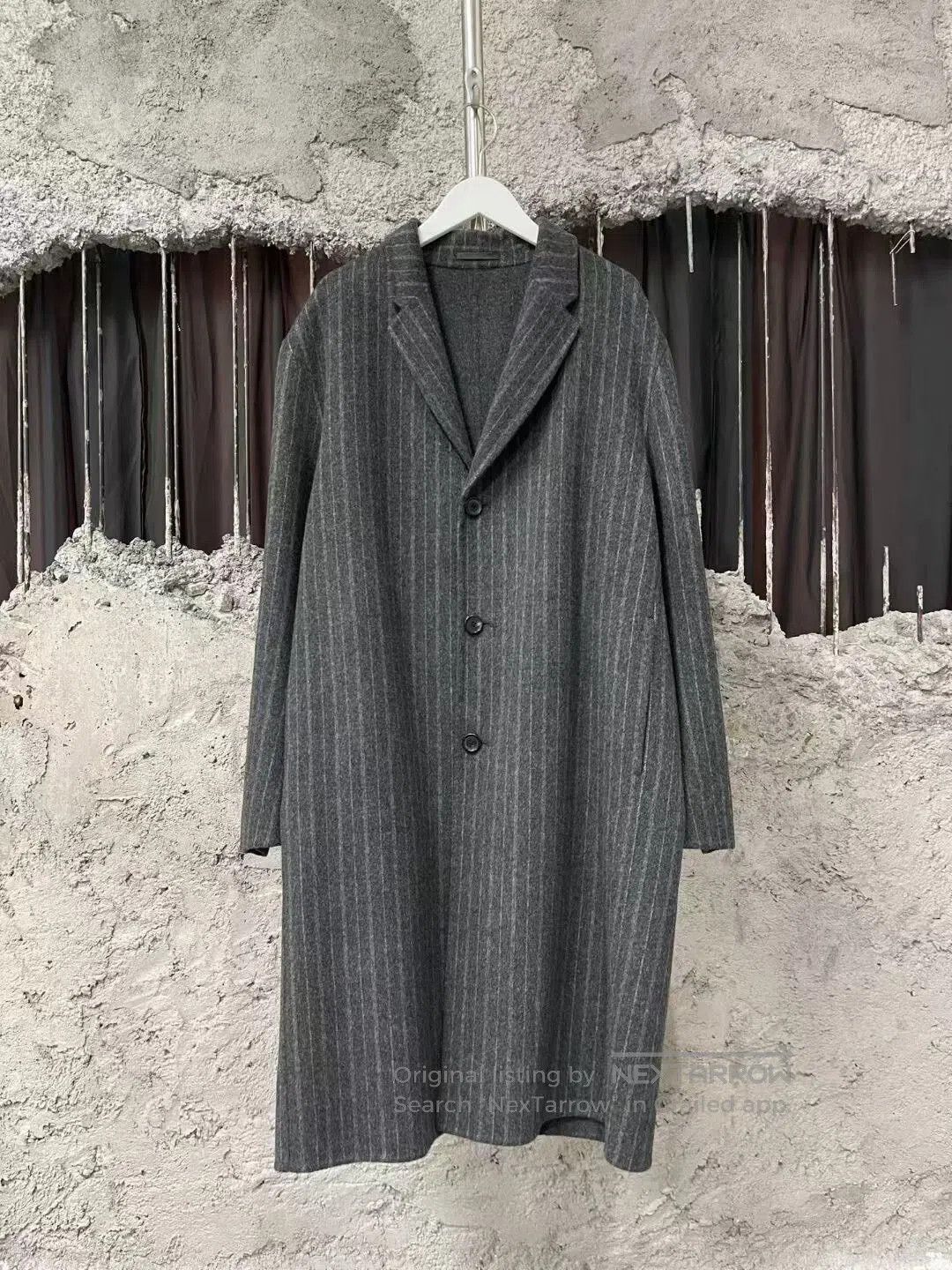 Acne Studios gray striped wool coat by Acne Studios. Size US L / EU 52-54 / 3 - 1 Thumbnail