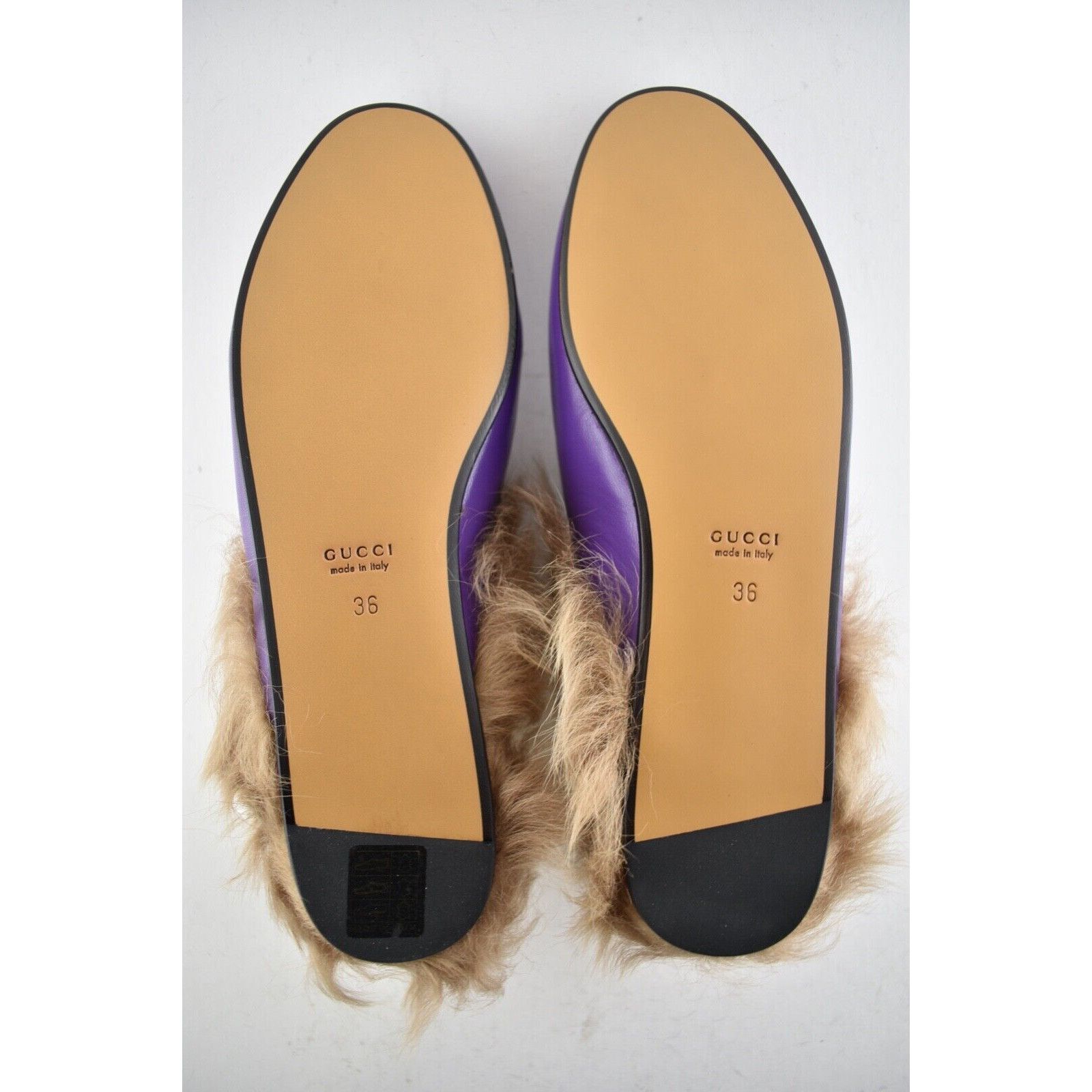 Gucci Princetown Leather Fur Loafer Slide Mule Slipper Flat 36 Size US 6 / IT 36 - 12 Thumbnail