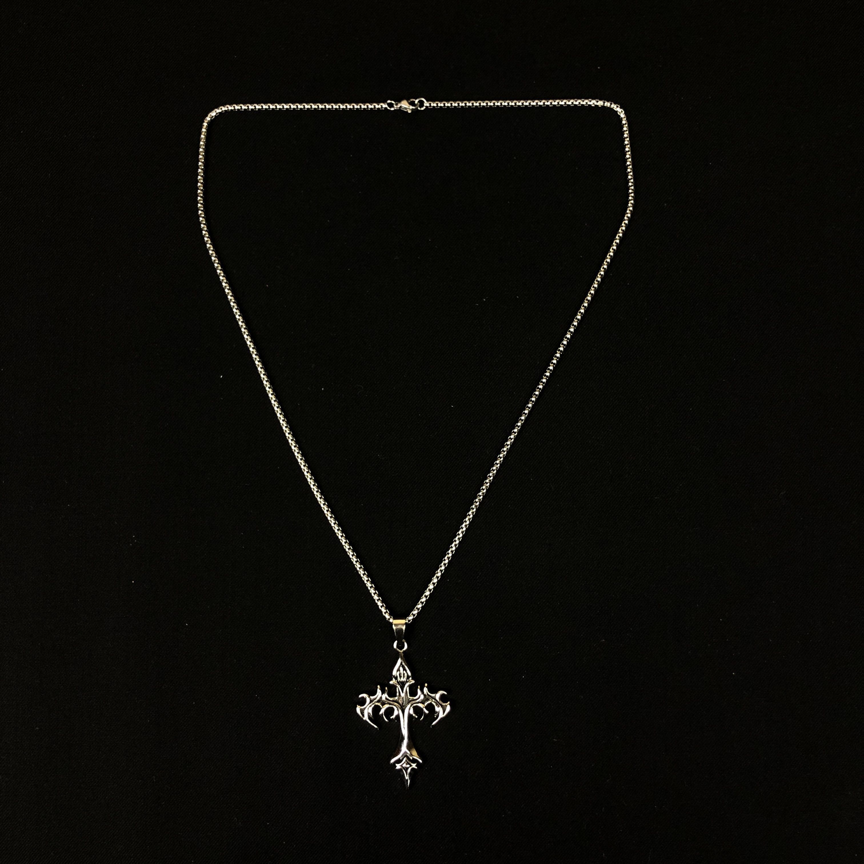 Jewelry Gothic Cross Necklace Punk chain Size ONE SIZE - 4 Thumbnail