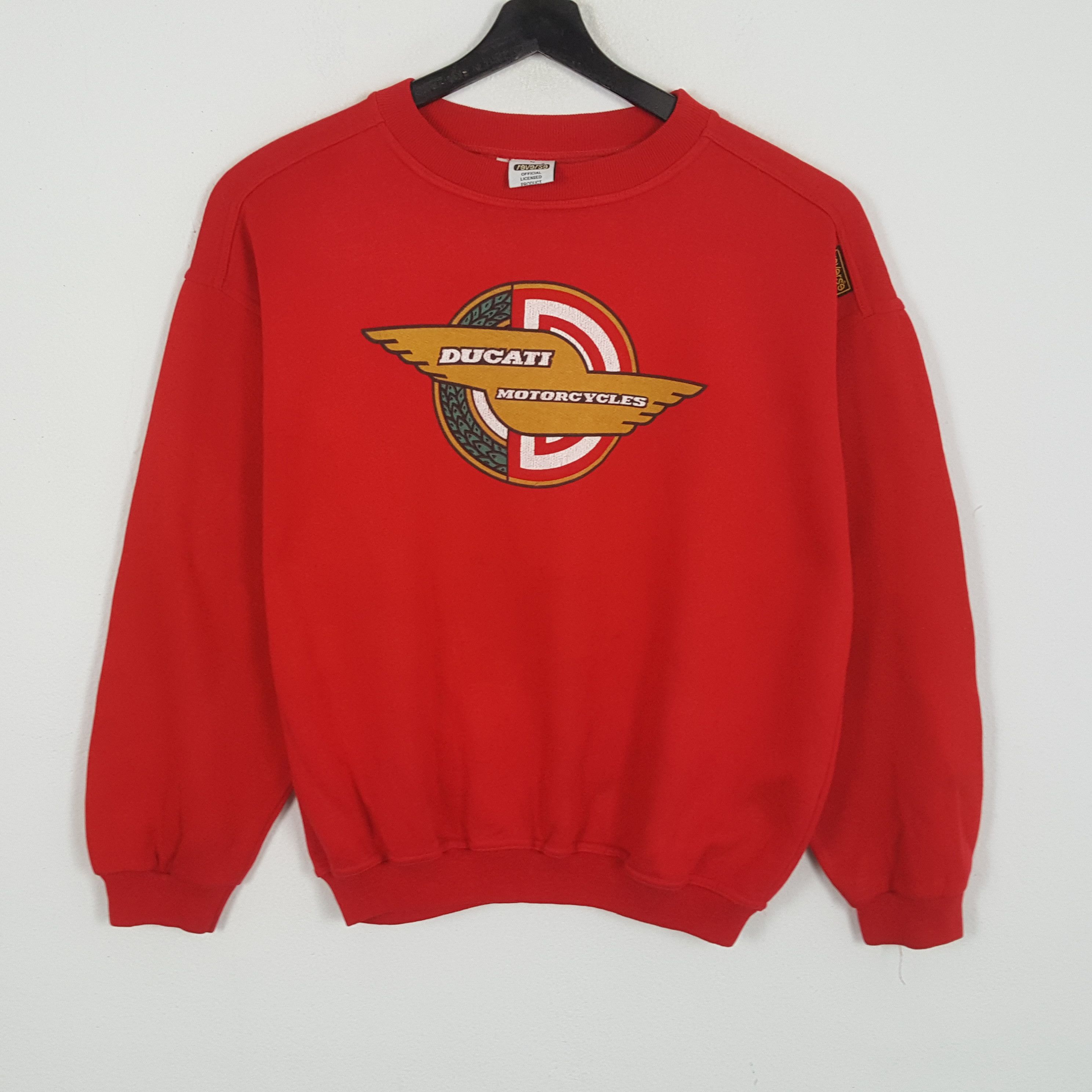 Ducati × Vintage DUCATI MOTORCYCLES Center Design Sweatshirt Size US XL / EU 56 / 4 - 1 Thumbnail