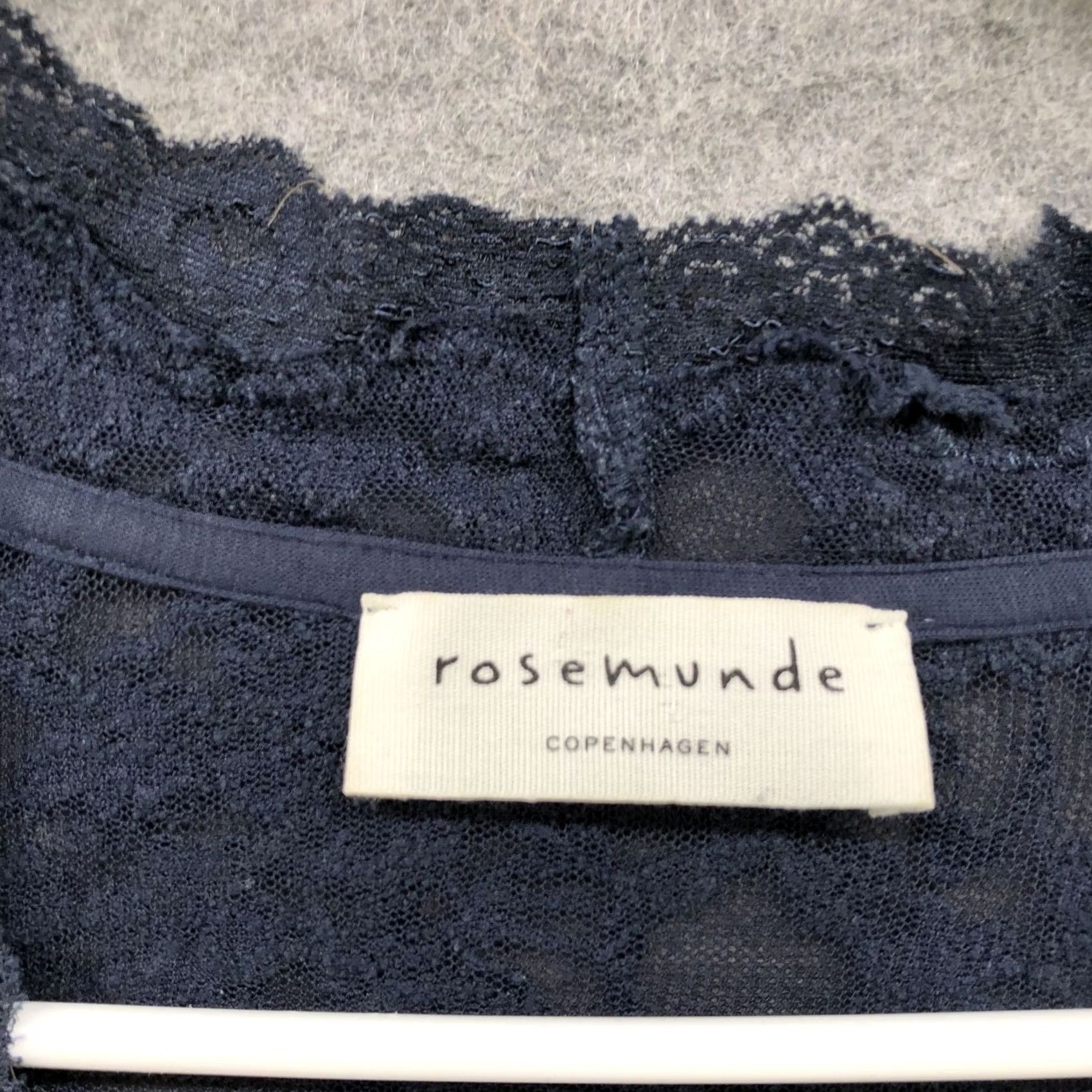 Vintage Rosemunde Copenhagen Cardigan Womens L Navy Blue Lace V-neck 3/4 Sleeve Size L / US 10 / IT 46 - 5 Thumbnail