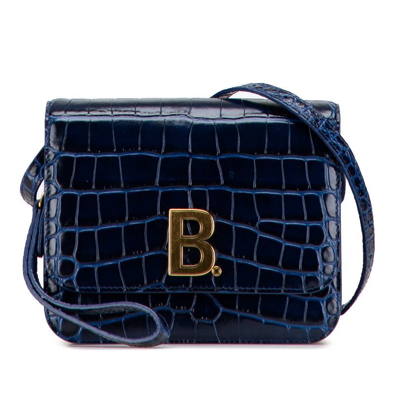 Balenciaga Balenciaga B logo Crocodile-embossed Leather Shoulder Bag Leather Shoulder Bag 592898 DUTY FREE for USA