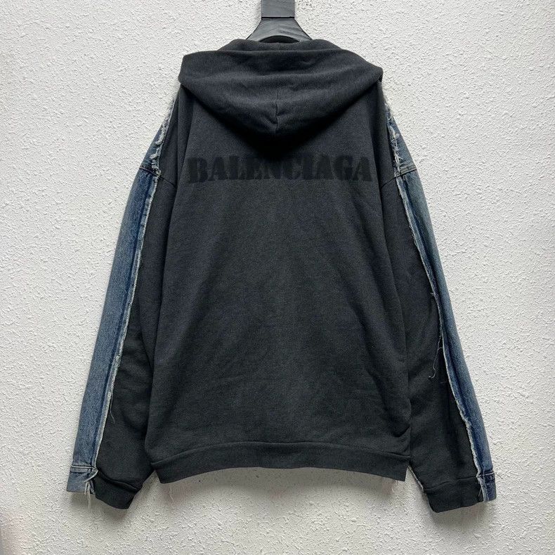 Balenciaga Balenciaga LOGO jacket denim jacket behind splicing hood Size US M / EU 48-50 / 2 - 2 Thumbnail