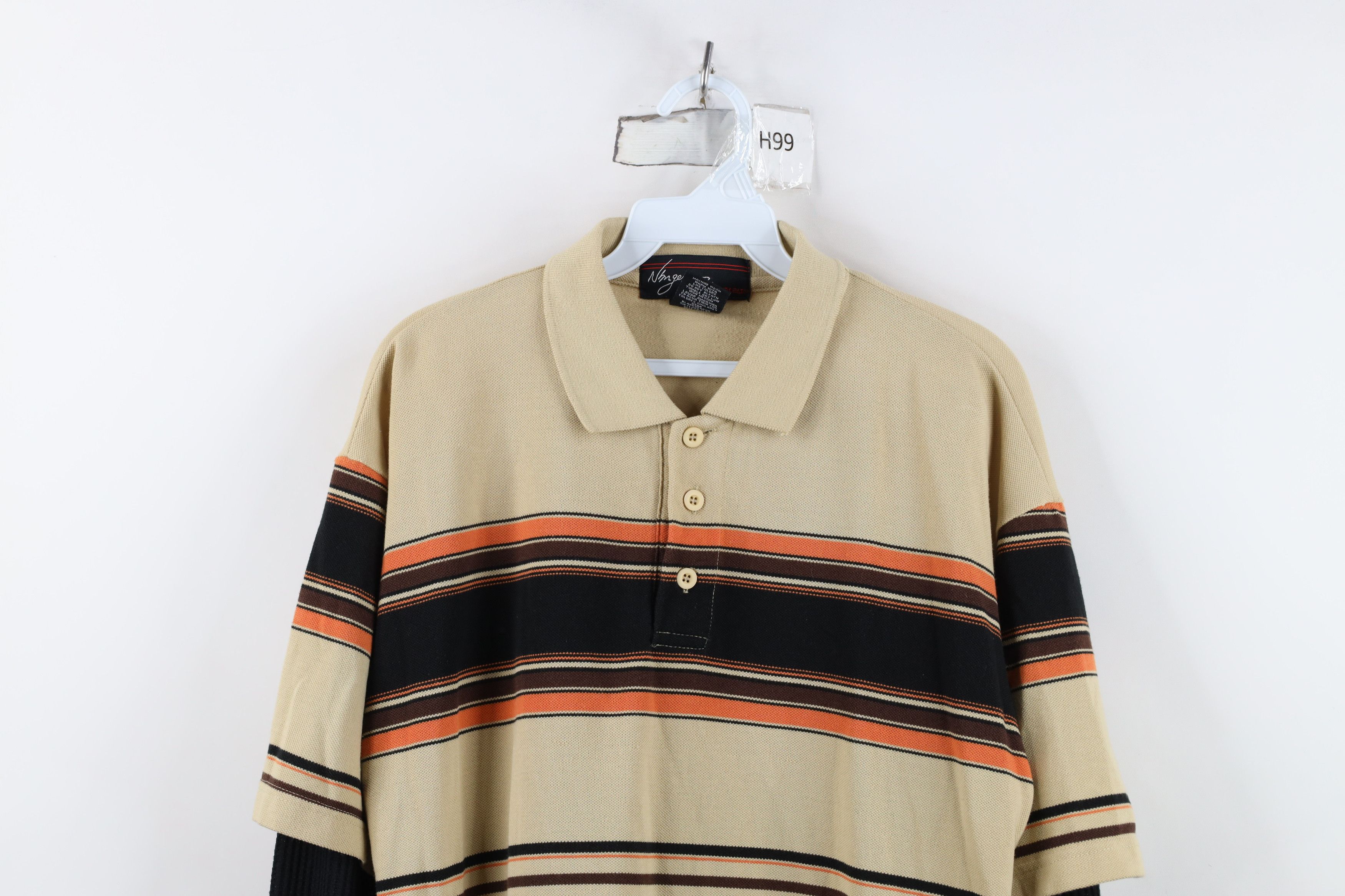 Vintage Vintage Y2K Streetwear Striped Long Sleeve Polo Shirt Size US L / EU 52-54 / 3 - 2 Thumbnail