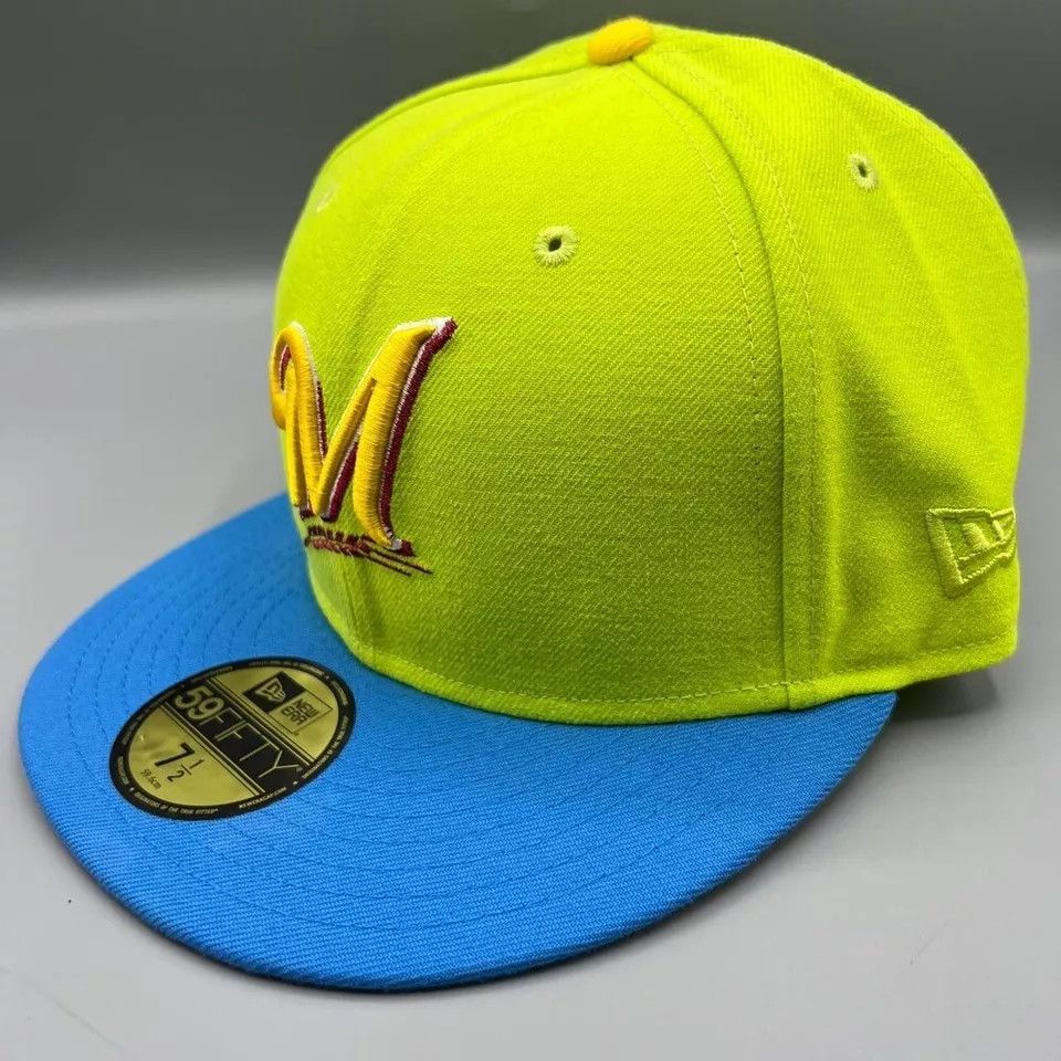 New Era Milwaukee Brewers Hat Men 7 1/2 59Fifty New Era Fitted Cap Size ONE SIZE - 3 Thumbnail