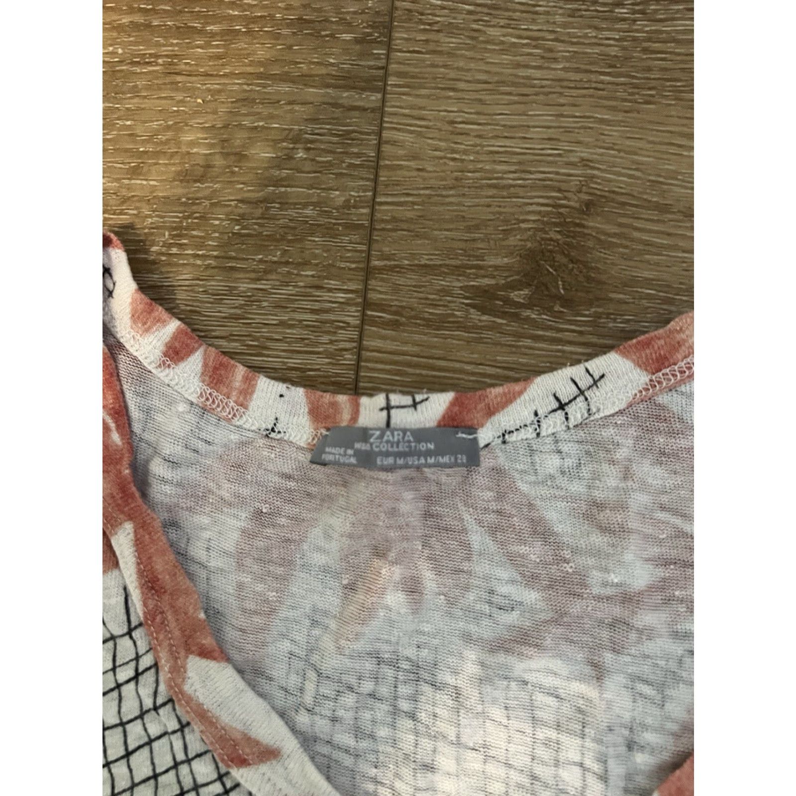 Zara Zara Womens White Short Sleeve T-Shirt Floral Pattern Medium Size M Shirt Womens Size M / US 6-8 / IT 42-44 - 3 Thumbnail