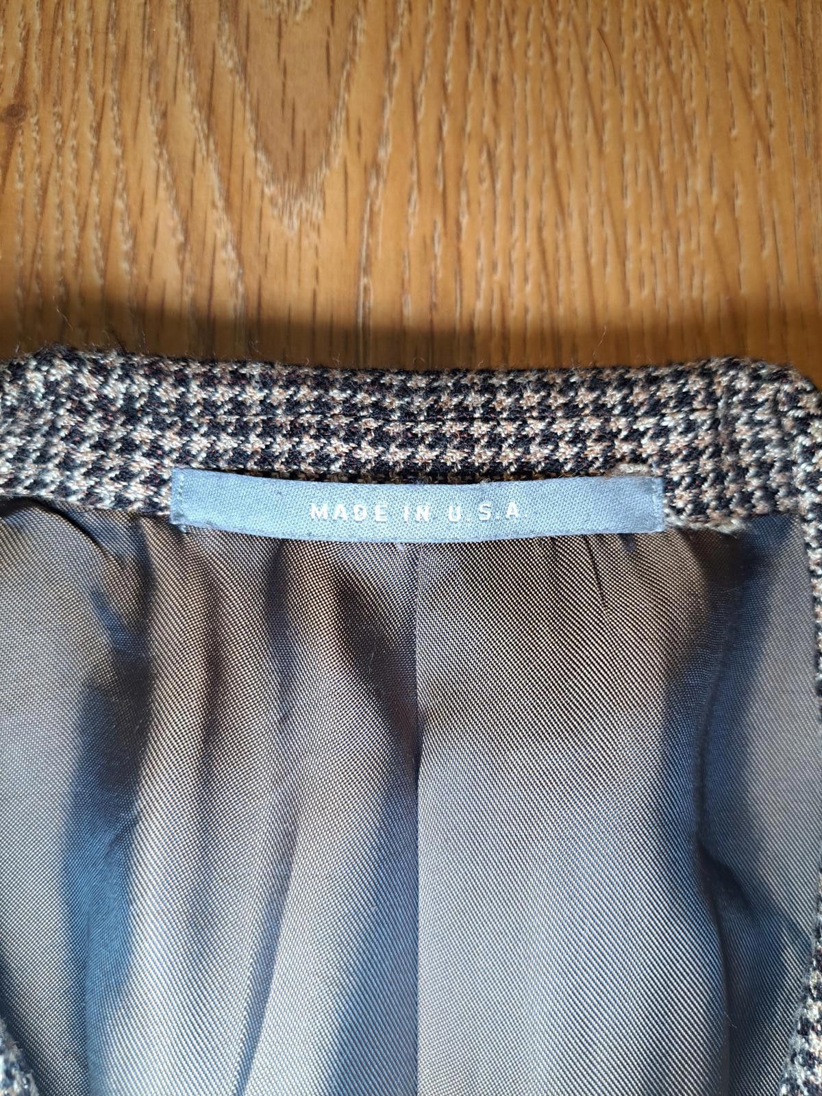 Hickey Freeman Hickey Freeman Sport Coat Mens 44S Brown Houndstooth Wool Size 44S - 4 Thumbnail