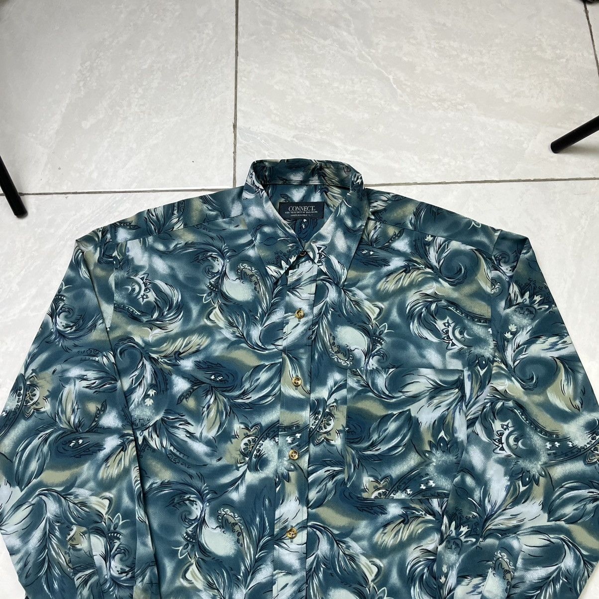 Japanese Brand abstract art silk shirt connect long sleeve button shirt Size US L / EU 52-54 / 3 - 3 Thumbnail