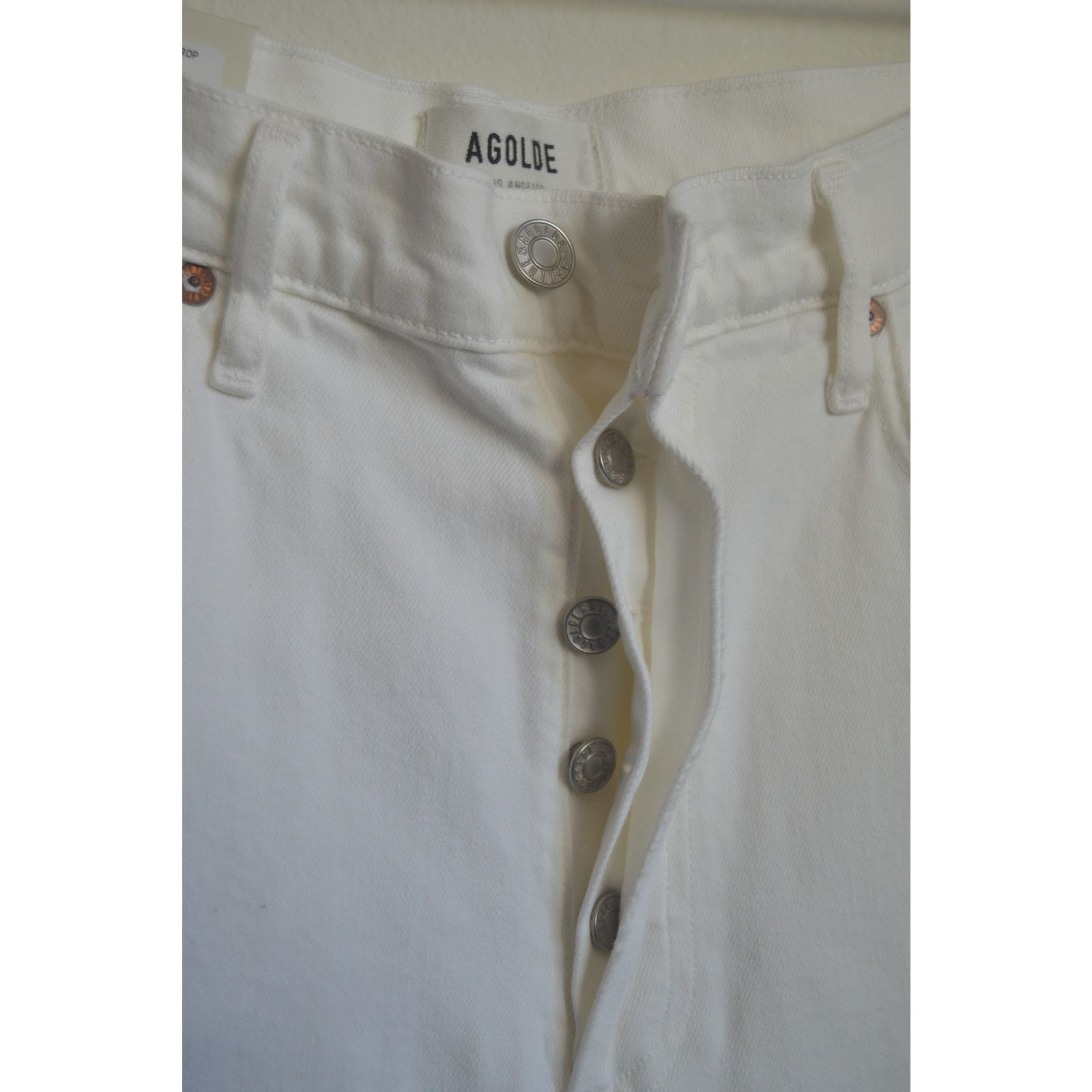 Agolde White AGOLDE Los Angeles Riley High Rise Straight Crop Jeans Size 30" / US 8 / IT 44 - 4 Thumbnail