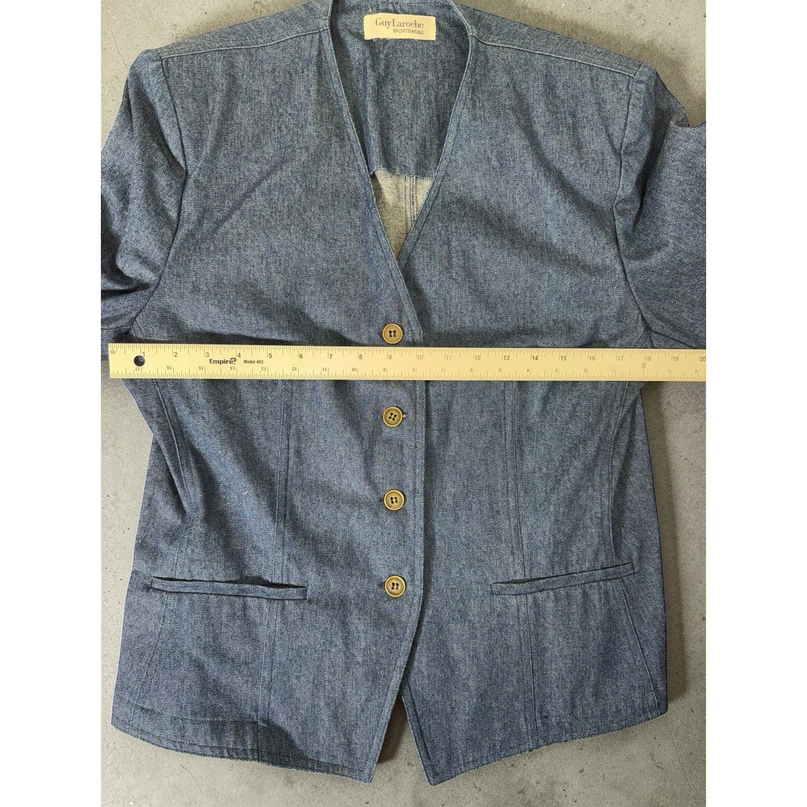 Guy Laroche Vintage Guy Laroche Pairs Denim Blazer Jacket Size M Size M / US 6-8 / IT 42-44 - 3 Thumbnail