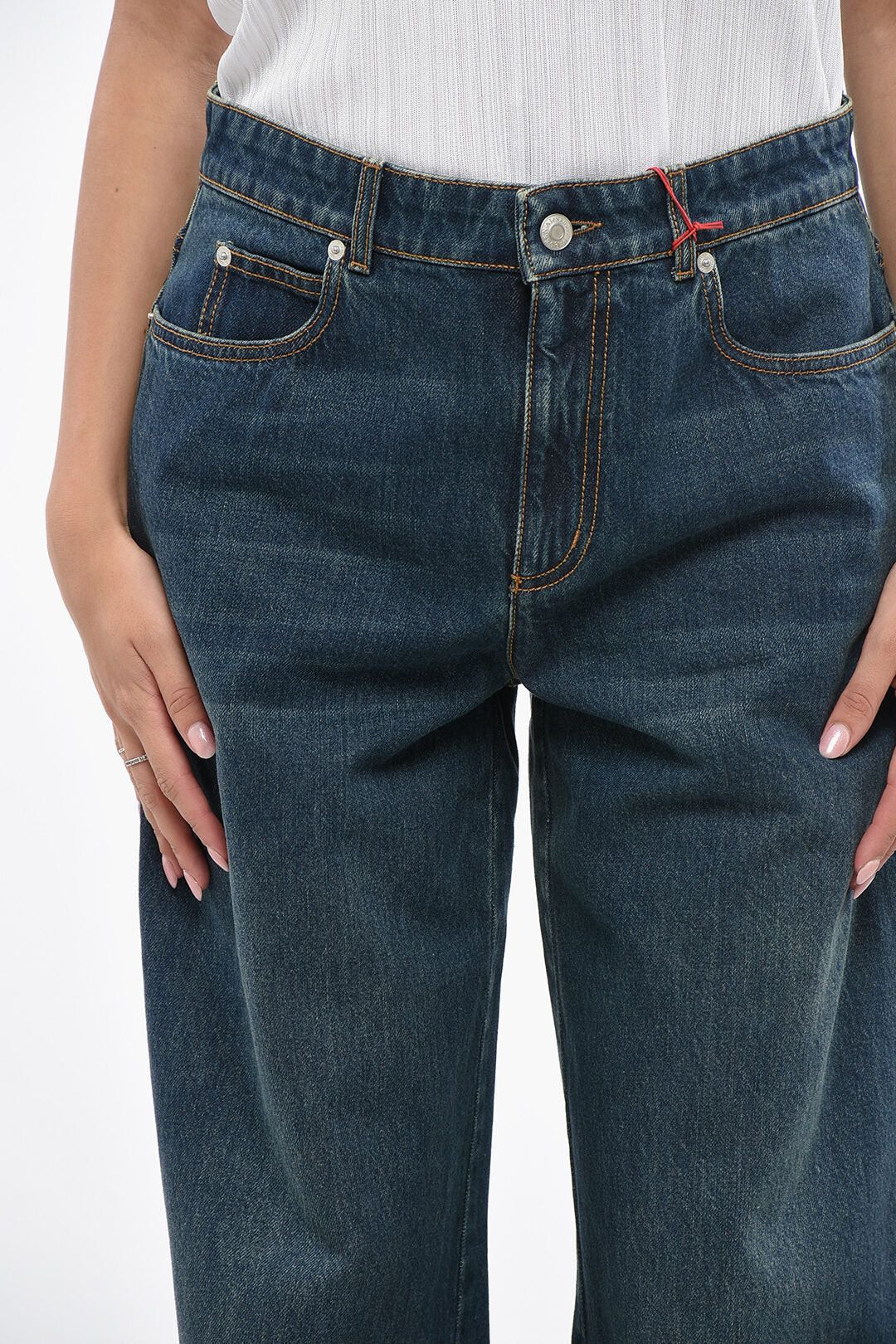 Alexander McQueen og1mm0426 High-Waist Wide-Leg Jeans in Blue Size 27" / US 4 / IT 40 - 3 Thumbnail
